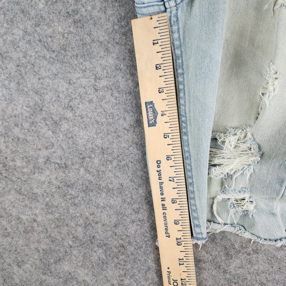 PacSun Skinny Denim Shorts Mens 30‎ Light Blue Distressed Raw Hem 170SP179000PC - Picture 5 of 16